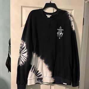 Eleven Paris Black and White Tie-Dye Crewneck Sweater